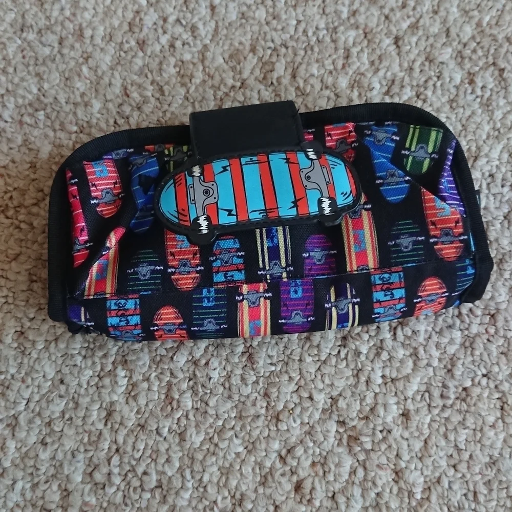 Pen+Gear Fashion Pencil Pouch, Black Skateboard